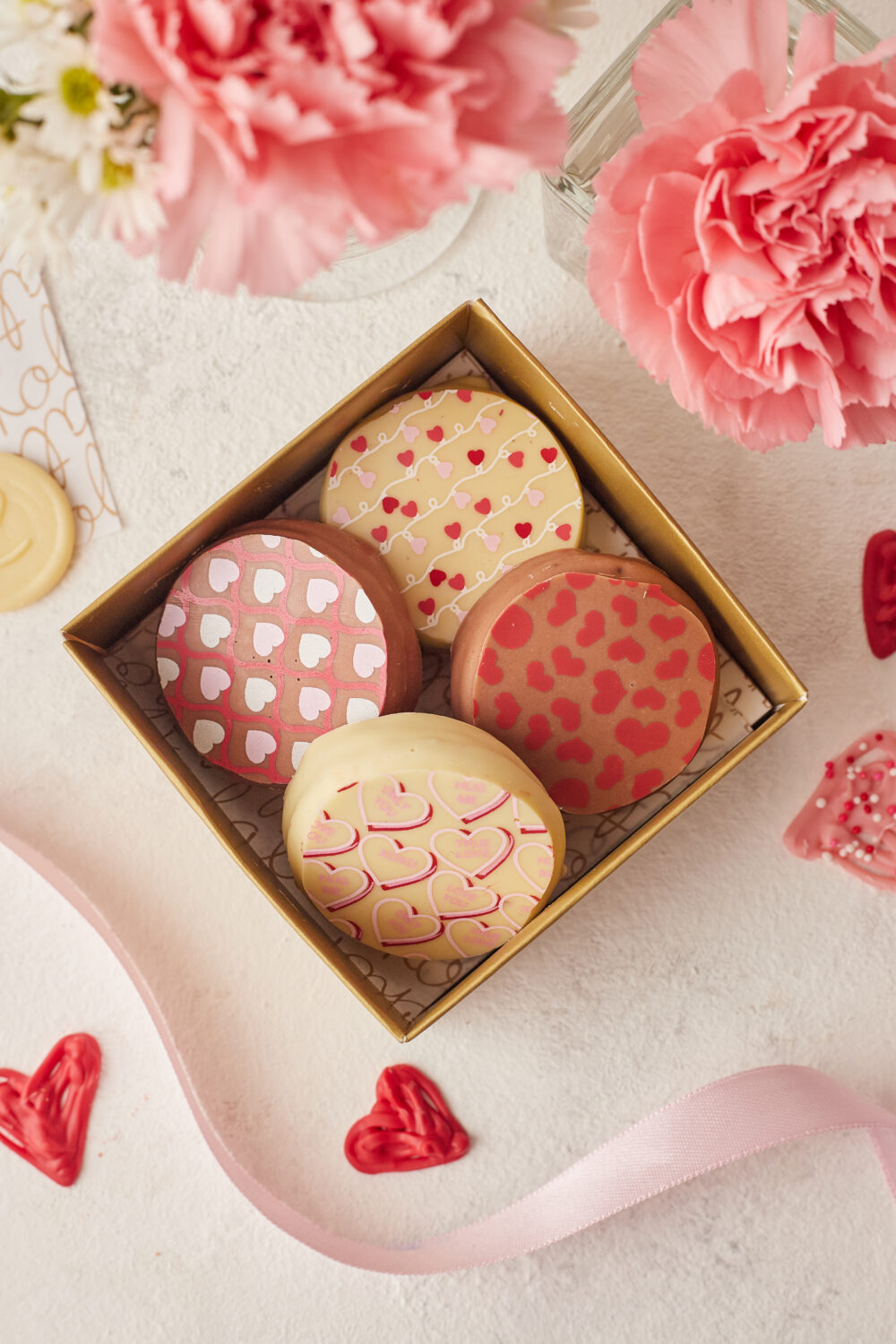 Oreos Bañadas en Chocolate Día de San Valentín: 4 unidades