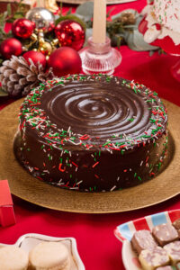 Torta de Brownie con Sprinkles Navideños