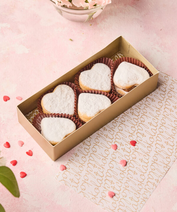 Caja de Alfajores de corazón: 5 unidades.