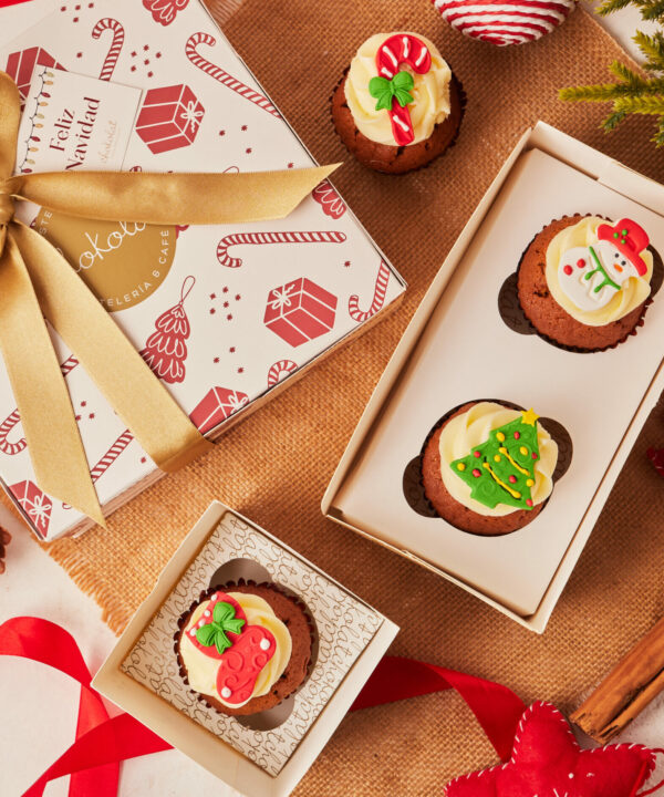 Caja de Cupcakes Navideños: 1, 2 o 4 unidades
